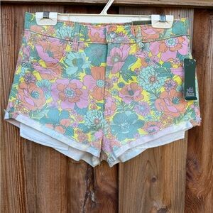NWT Wild Fable Pastel Floral Denim Shorts - Women's